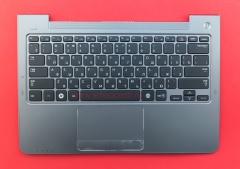 Клавиатура для ноутбука Samsung NP535U3C черная с серым топкейсом