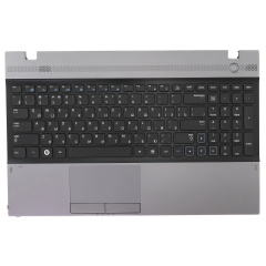 Клавиатура для ноутбука Samsung NP300V5A черная с черно-серым топкейсом