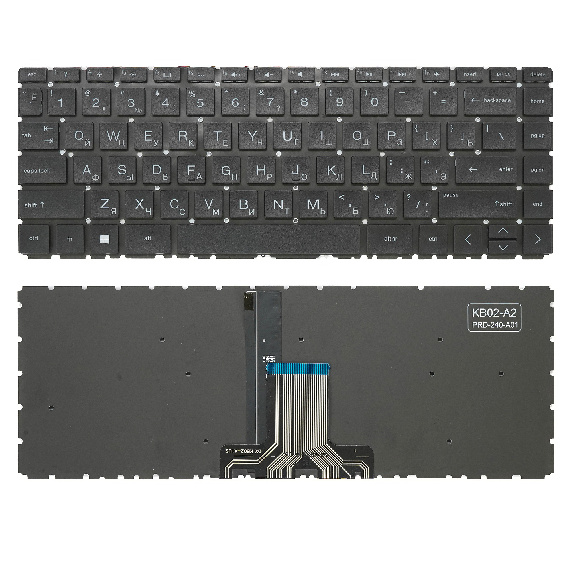 Клавиатура для ноутбука HP Pavilion X360 14-CD черная без рамки, с подсветкой
